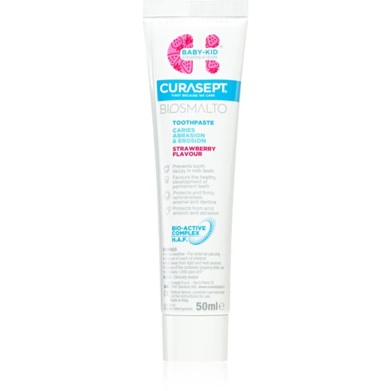 Curasept Biosmalto Baby-Kid pasta de dientes para niños con fluoruro Strawberry 50 ml
