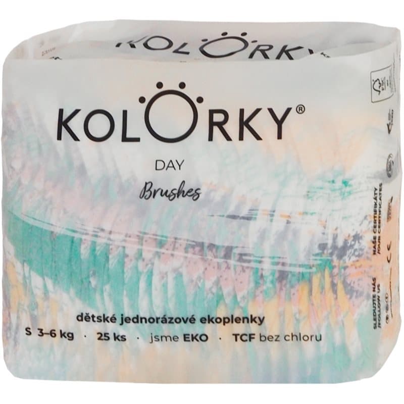 Kolorky Day Brushes pañales desechables ecológicos talla S 3-6 Kg 25 ud