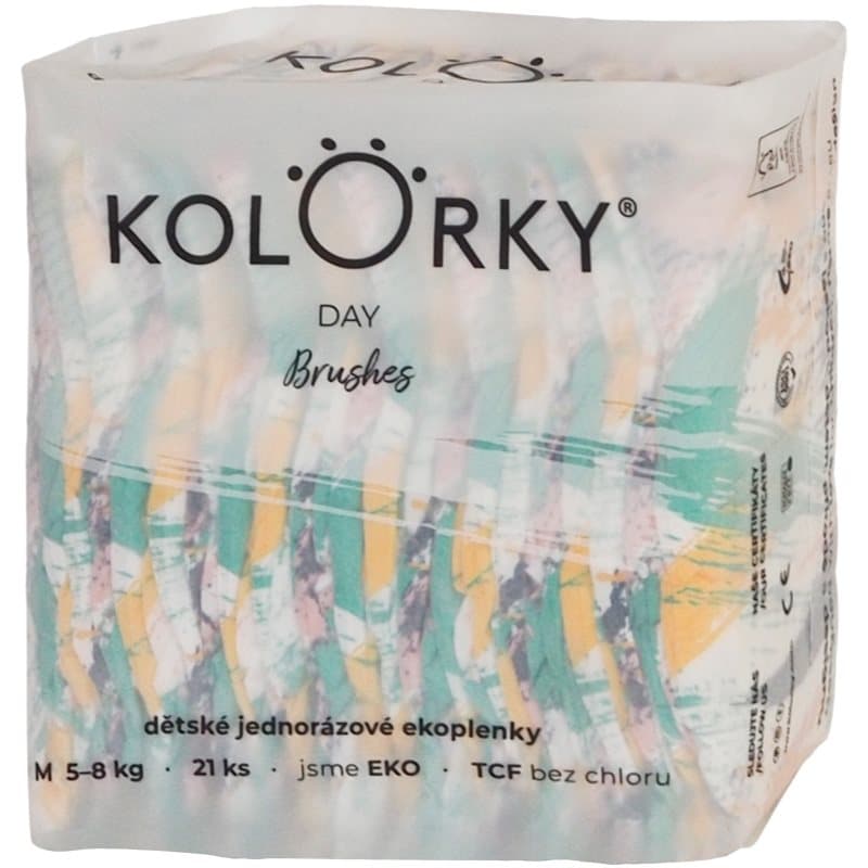 Kolorky Day Brushes pañales desechables ecológicos talla M 5-8 Kg 21 ud