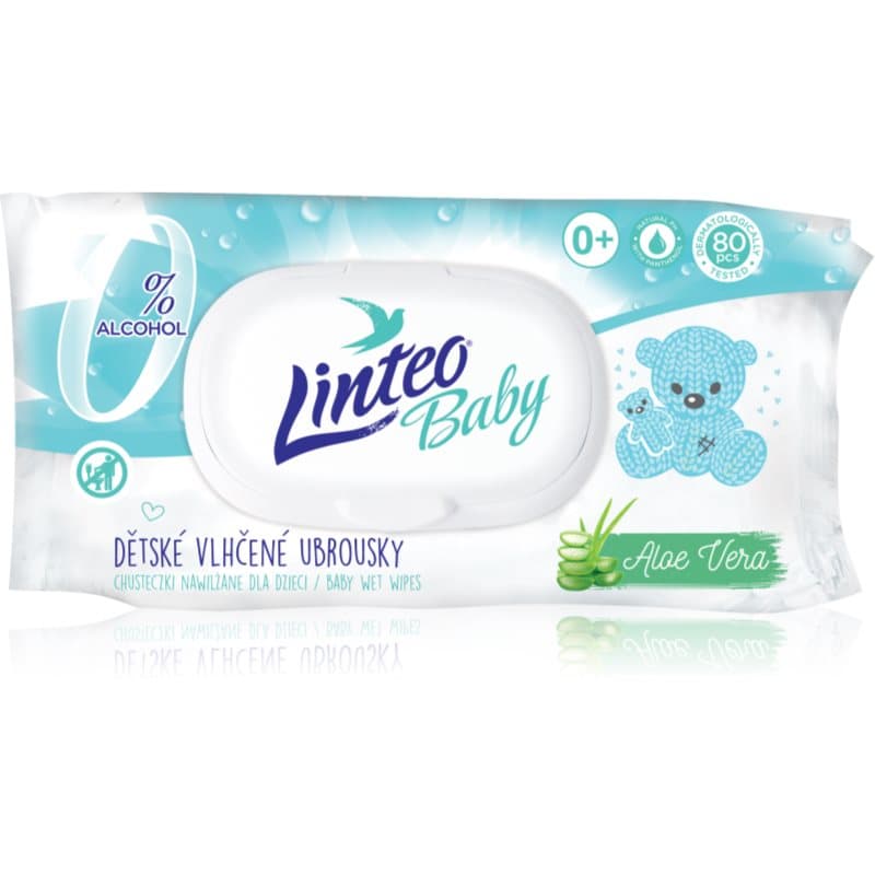 Linteo Baby Pure & Fresh toallitas húmedas suaves para bebés con aloe vera 80 ud