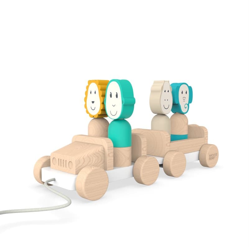Matchstick Monkey Safari Jeep juguete de arrastre 1 ud