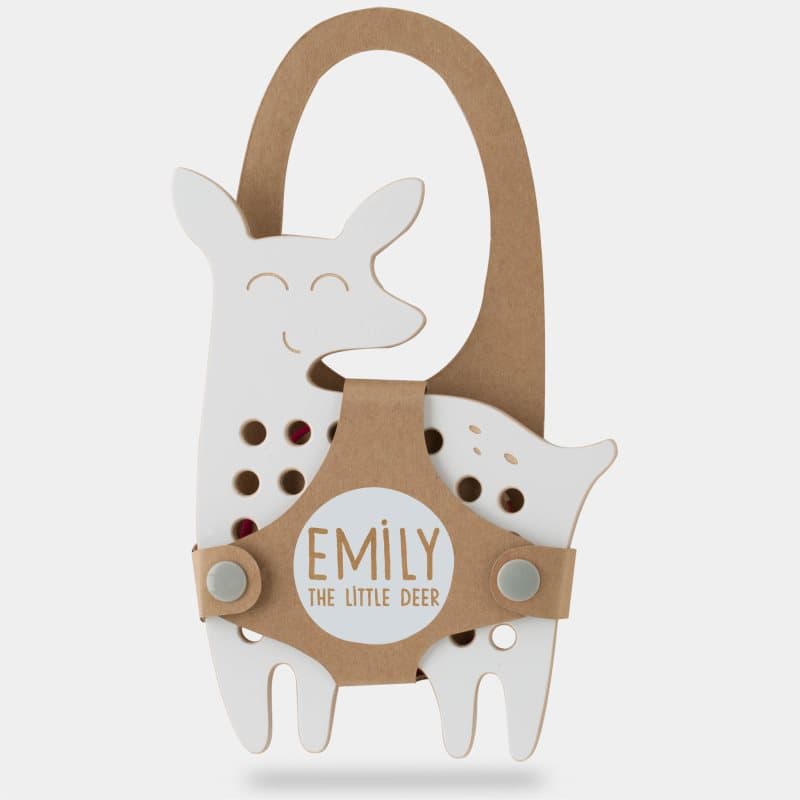 Milin Big Wooden Lacing Toy Little Deer Emily juguete multiactividades 18 cm x 13 cm x 0,7 cm 1 ud