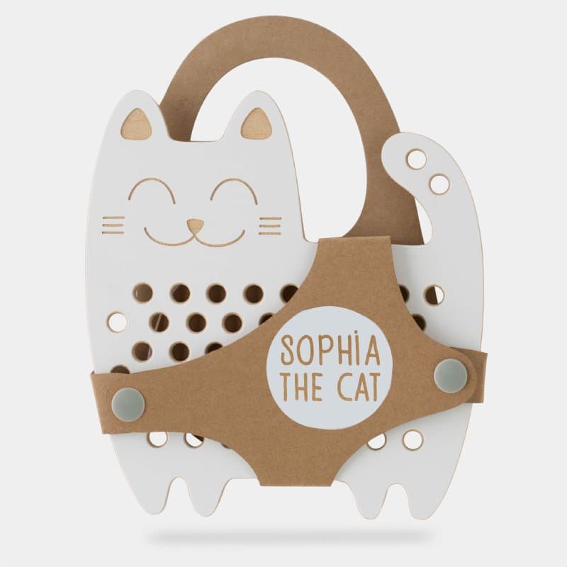 Milin Big Wooden Lacing Toy Cat Sophia juguete multiactividades 17 cm x 16 cm x 0,7 cm 1 ud