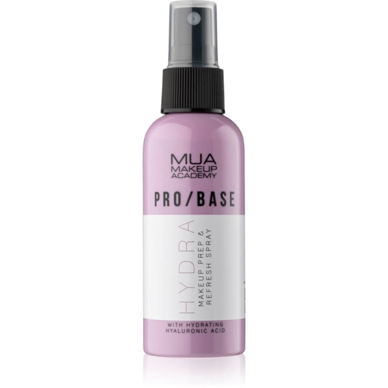 MUA Makeup Academy PRO/BASE Hydra fijador de maquillaje en spray con ácido hialurónico 70 ml