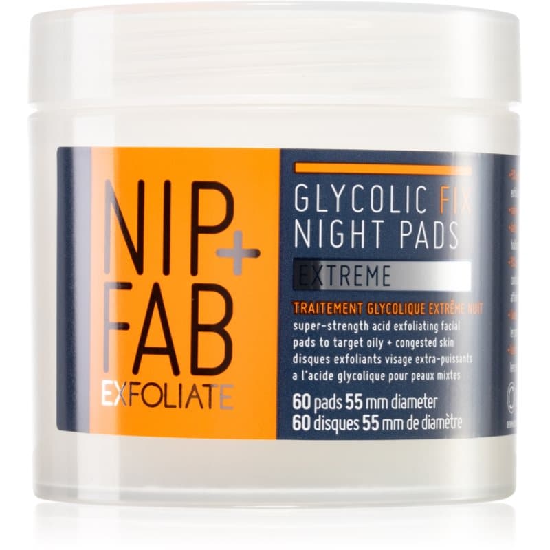 NIP+FAB Glycolic Fix Extreme almohadillas limpiadoras para la noche 60 ud