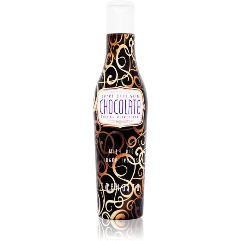 Oranjito Max. Effect Chocolate loción bronceadora para solárium con ingredientes BIO y aceleradores del bronceado 200 ml