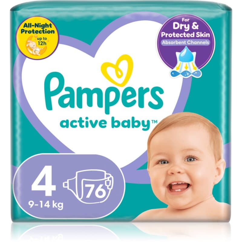 Pampers Active Baby Size 4 pañales desechables 9-14 kg 76 ud