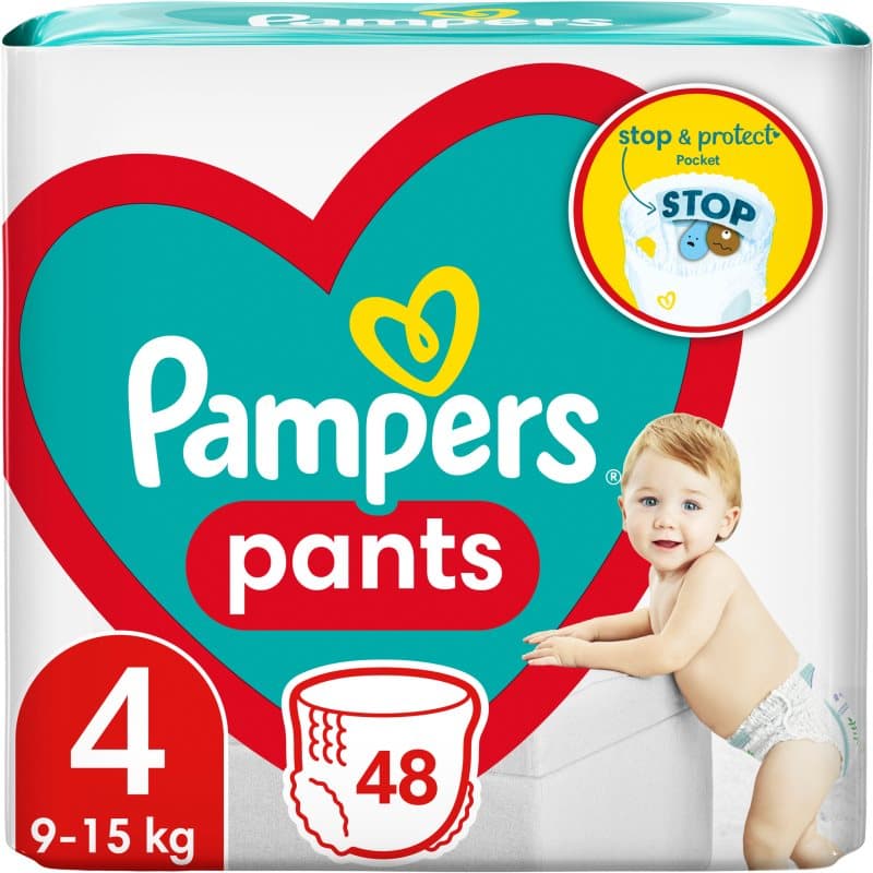 Pampers Pants Size 4 pañales-braguita desechables 9-15 kg 48 ud