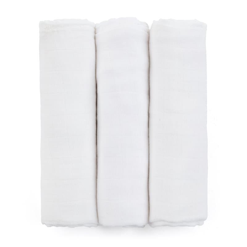 Petite&Mars Moussy muselinas Total White 68 x 68 cm 3 ud