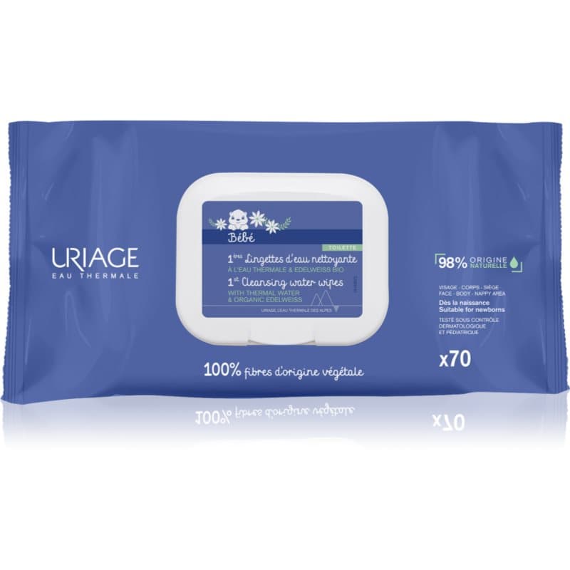 Uriage Bébé 1st Cleansing Wipes toallitas limpiadoras para niños 70 ud