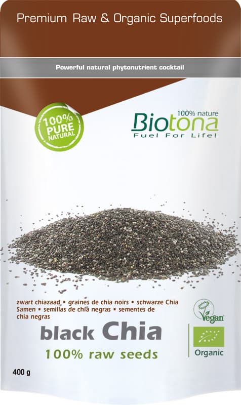 Biotona Semillas de chía negra crudas bio 400 g