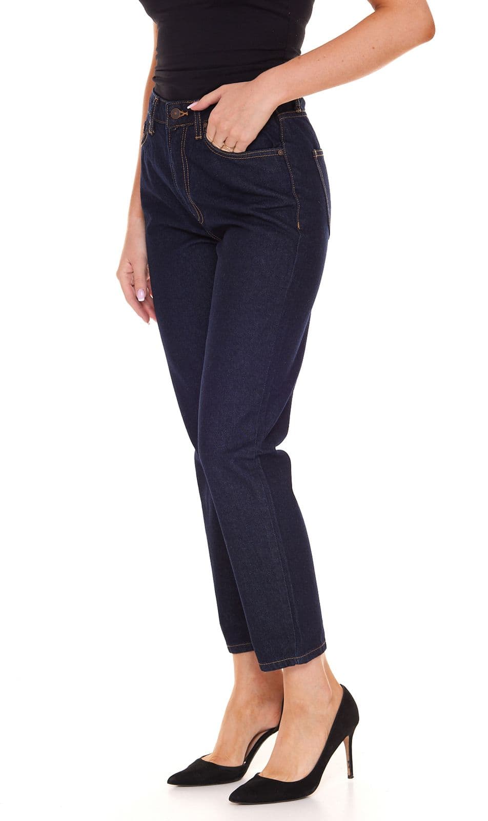 Vaqueros de mujer LTB Victoria de corte recto con pantalón denim con lavado aclarado 51366 14678 082 azul oscuro view 2