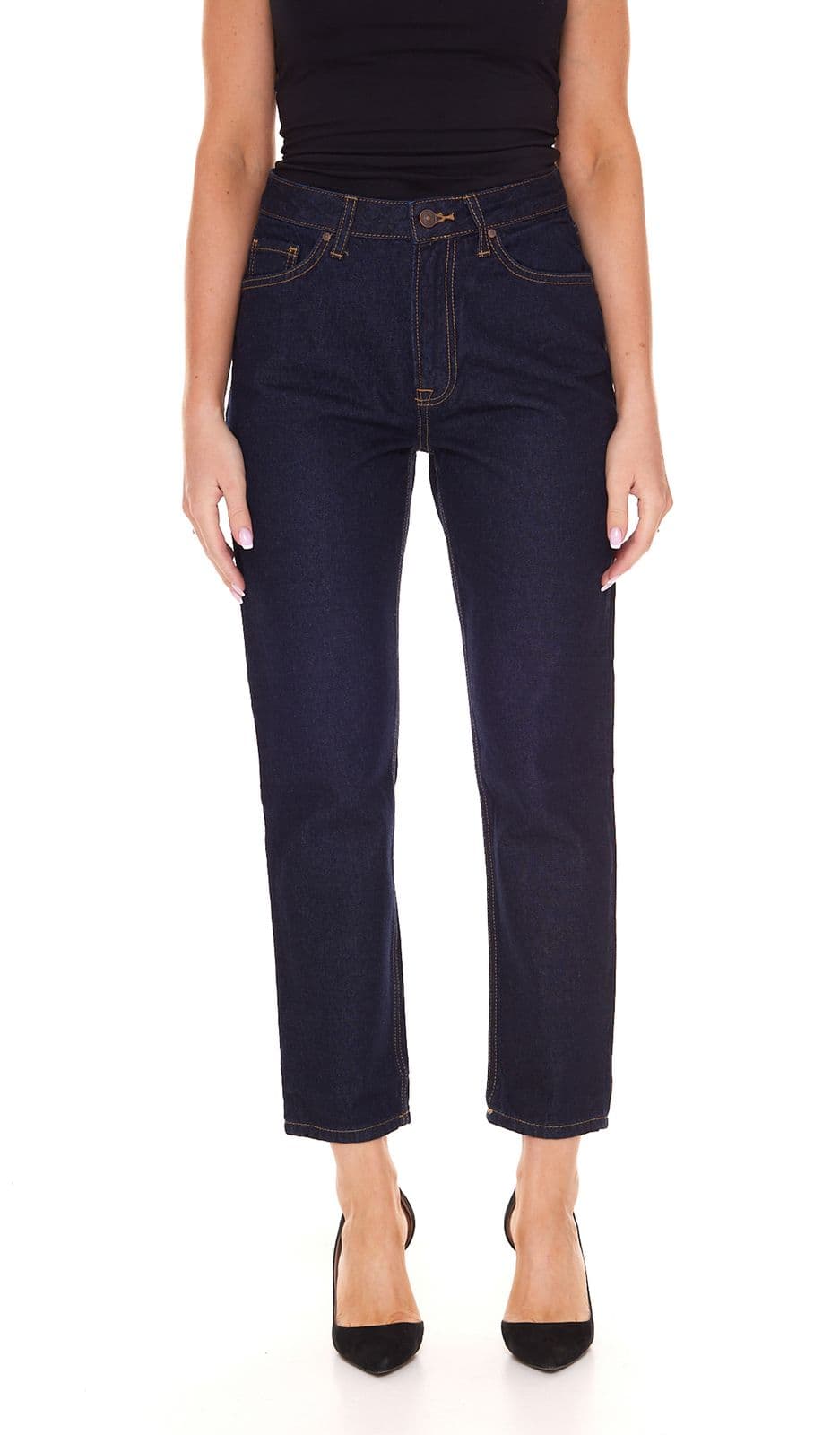 Vaqueros de mujer LTB Victoria de corte recto con pantalón denim con lavado aclarado 51366 14678 082 azul oscuro