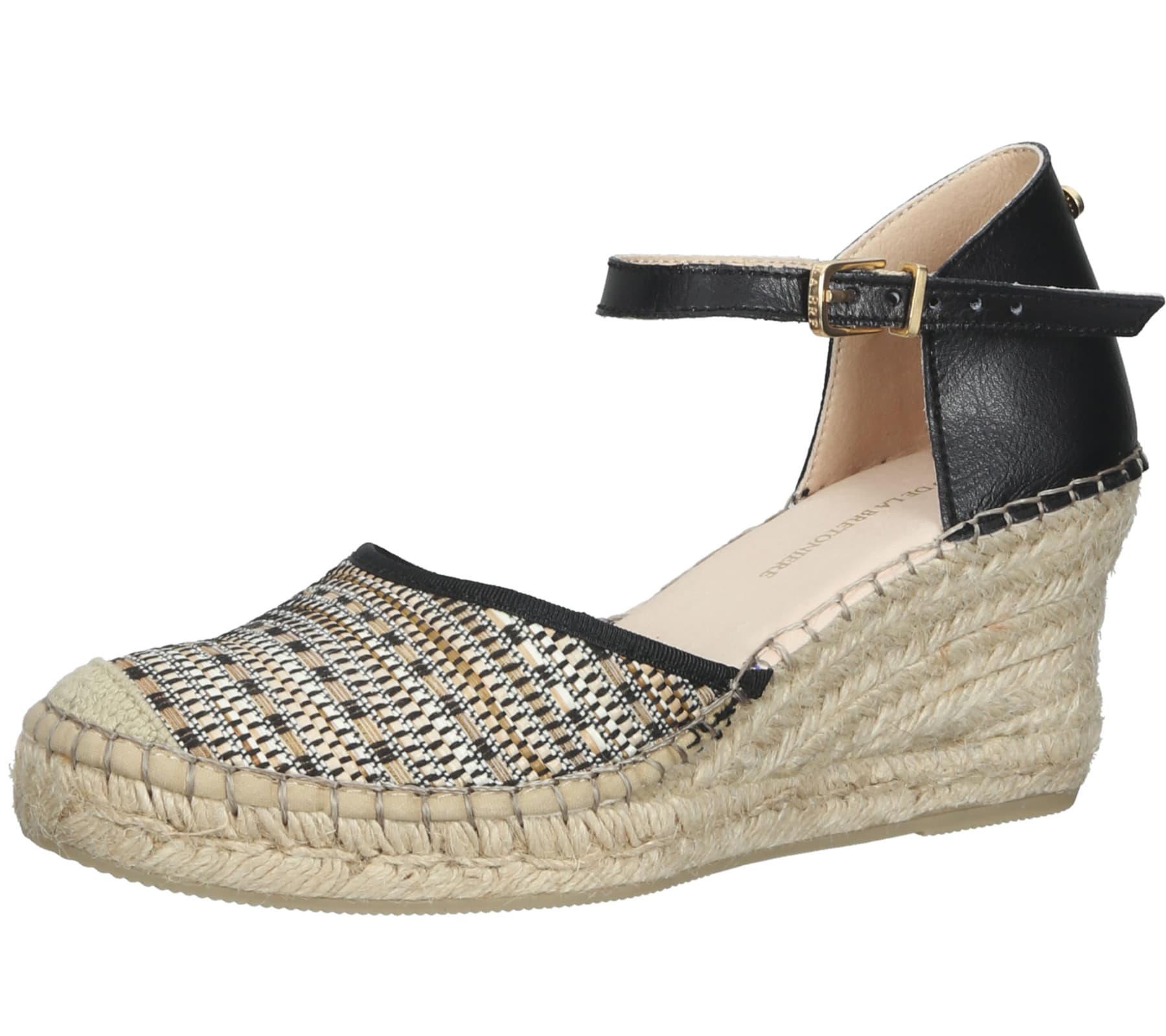 FRED DELA BRETONIERE Cuñas sandalias cuña mujer alpargatas 153010261 negro/beige