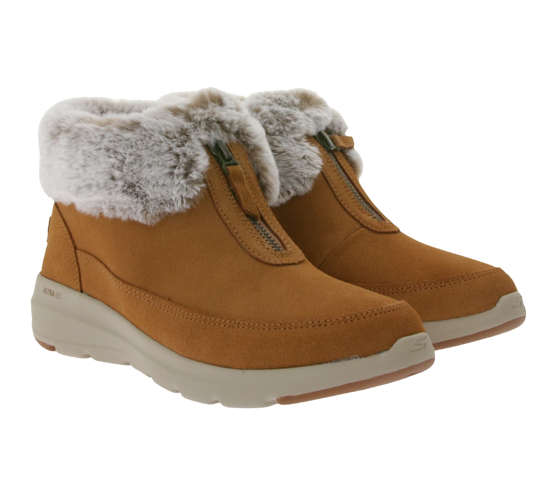 Botines SKECHERS Glacial Ultra Sweet Vibes para mujer con amortiguación Ultra Go y Soft Stride para invierno con Scothgard 144145 Beige