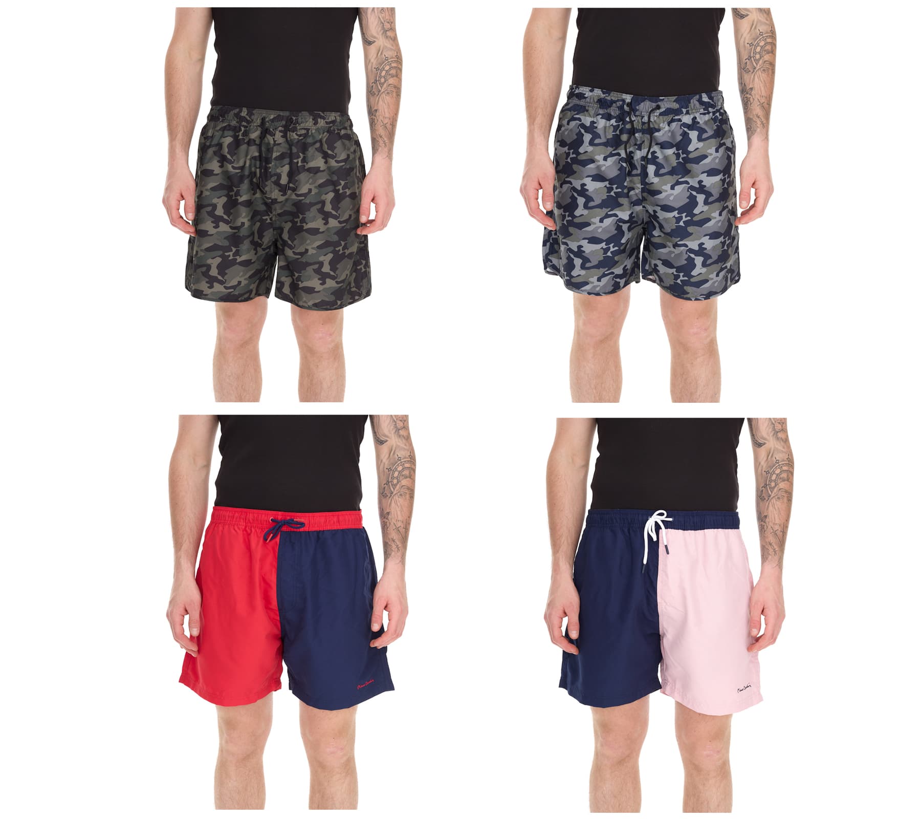 Bañador Pierre Cardin camuflaje para hombre LA203937 azul/caqui-verde o caqui/verde view 2