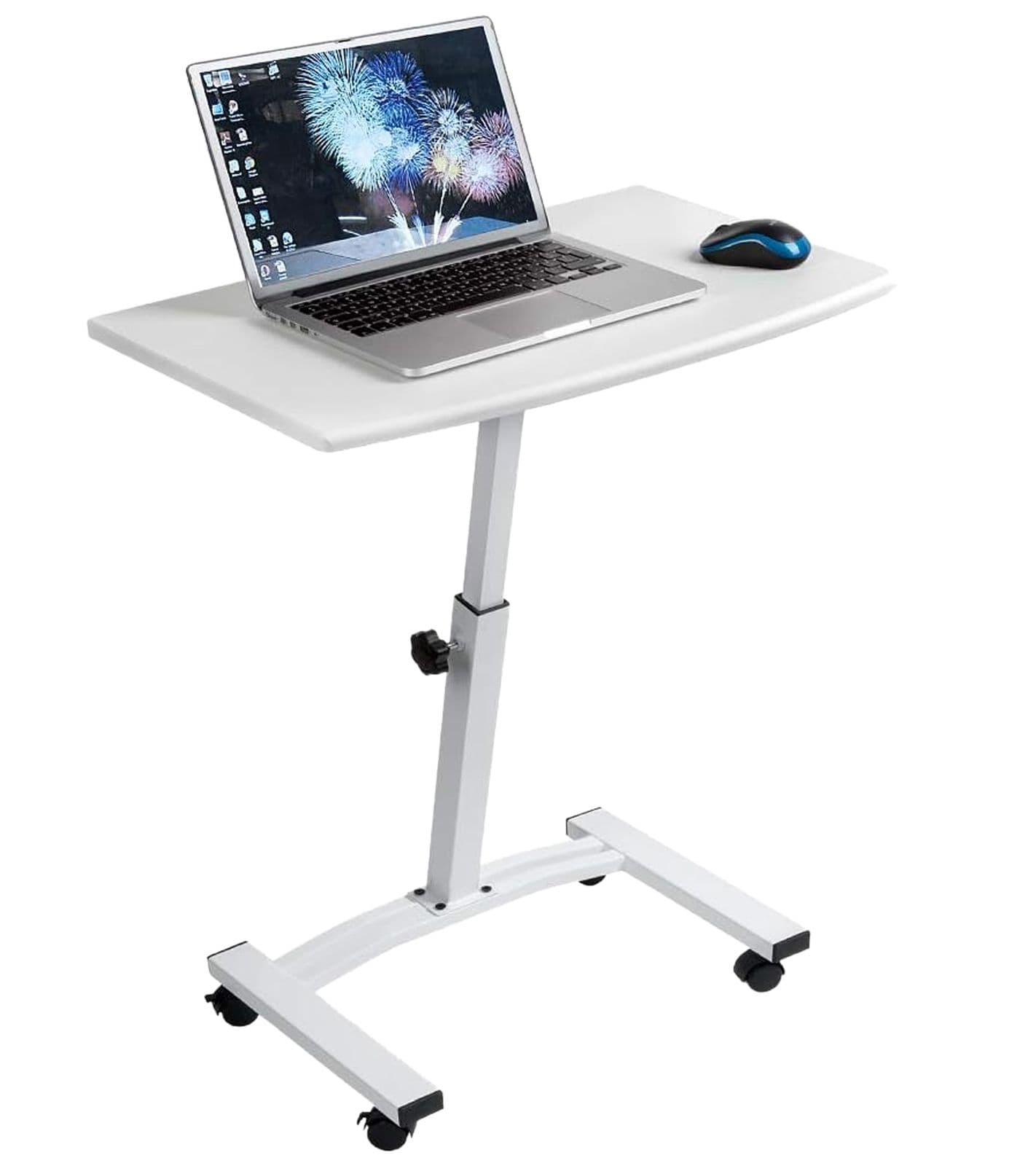 Mesa para portátil Tatkraft Einstein, mesa de trabajo de altura regulable, soporte plegable para portátil, ruedas giratorias de 360 ​​grados,