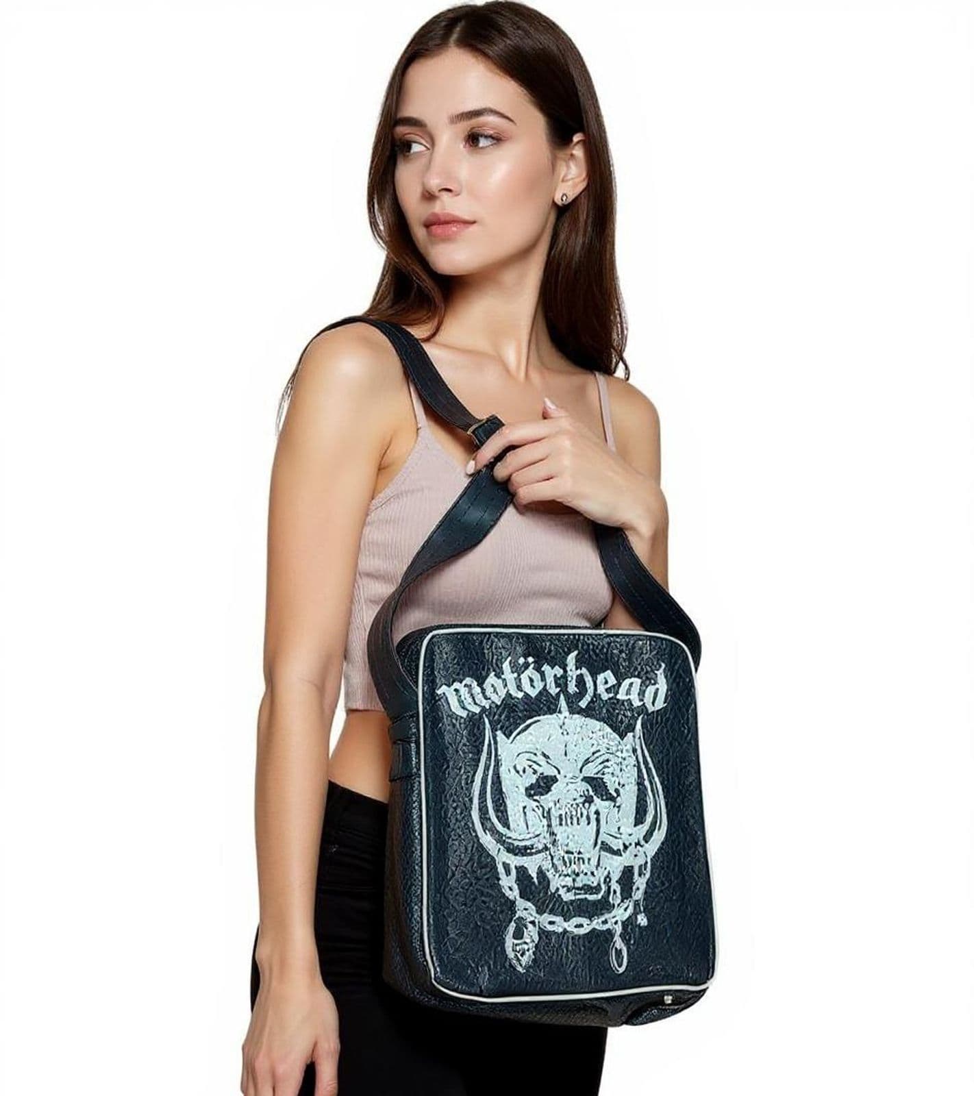 Bolso vintage Motörhead bolso de hombro de banda de rock bolso bandolera, bolso para portátil artículo para fans 33 x 30 x 4 cm negro