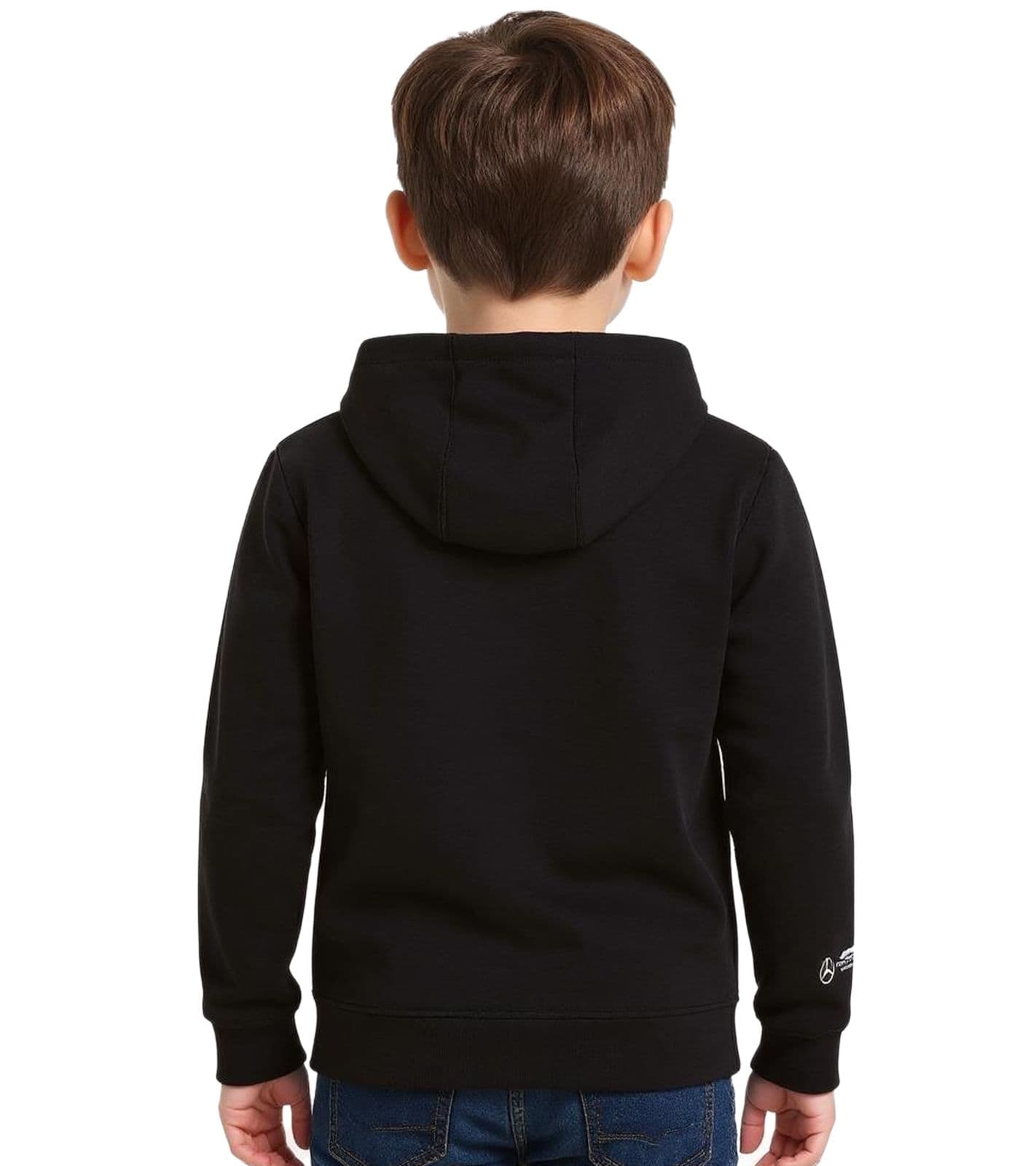 Sudadera Mercedes-Benz AMG Petronas F1 Lewis Hamilton para niños y niñas, Sudadera con capucha Fórmula 1 701227130 001 Negra view 2