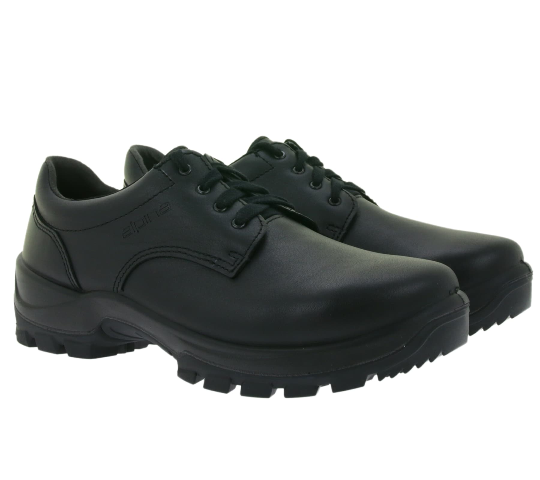 Zapatos de trabajo Alpina Kapla para mujer y hombre con plantilla extraíble, zapatos de seguridad de piel auténtica, 69012 negro