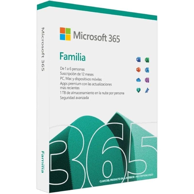 MICROSOFT 365 FAMILIA - SUSCRIPCIÓN 1 AÑO PARA 6 USUARIOS Y 5 DISPOSITIVOS