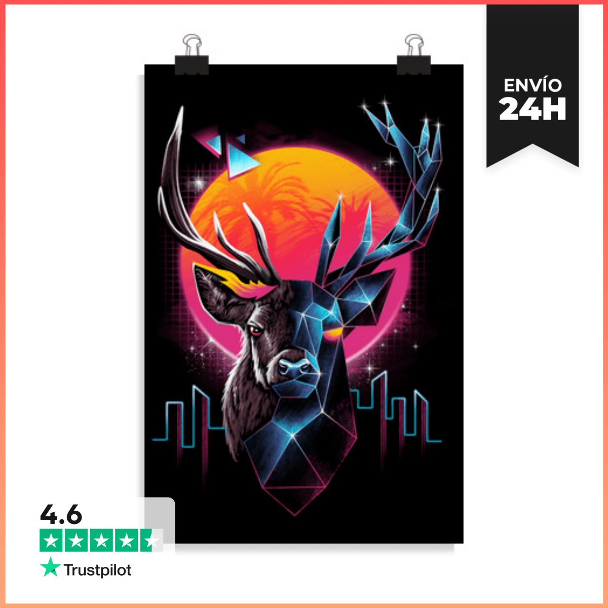 Póster Vertical 2:3 - (20 X 30 Cm) rad stag laTostadora