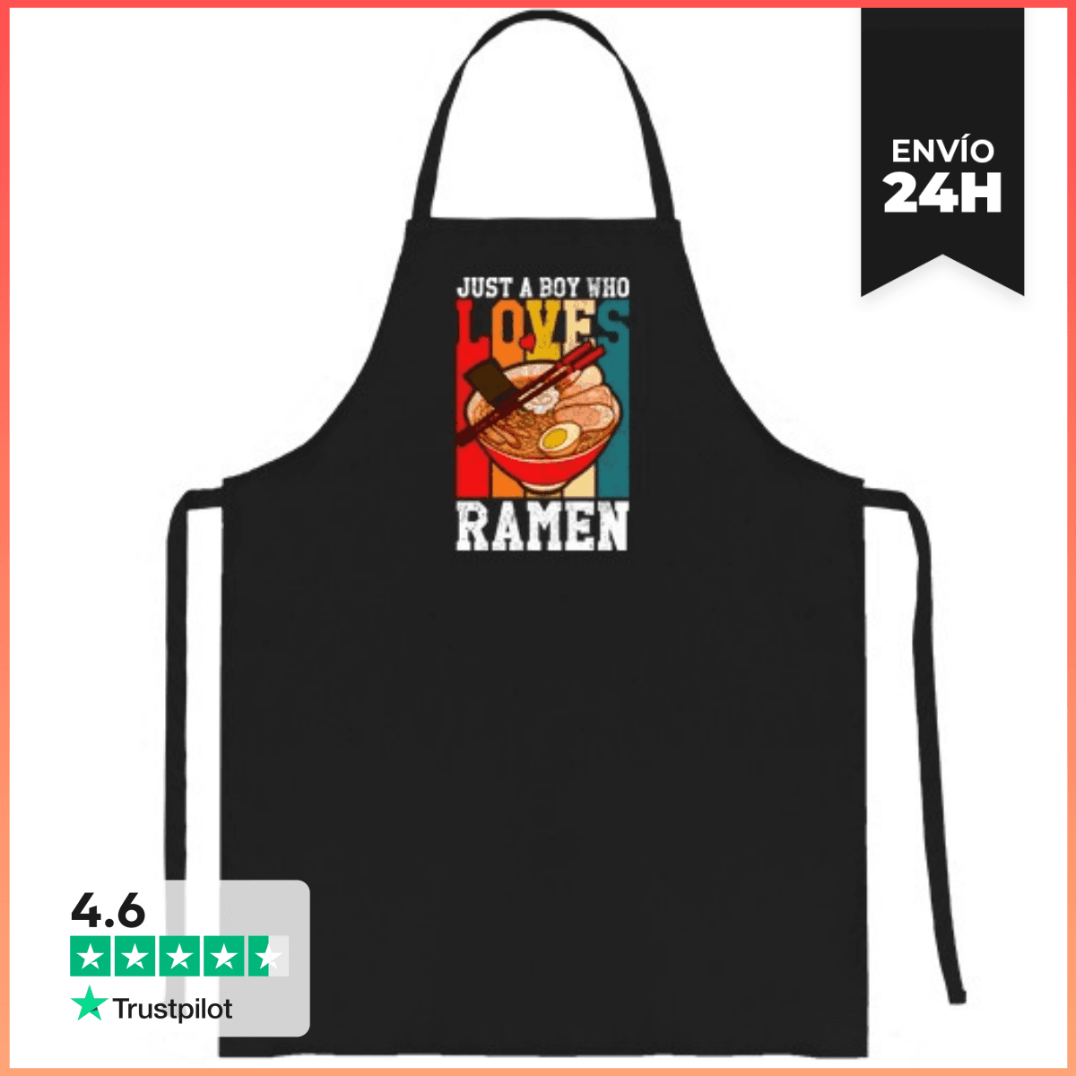 Delantal solo un chico que ama el ramen laTostadora