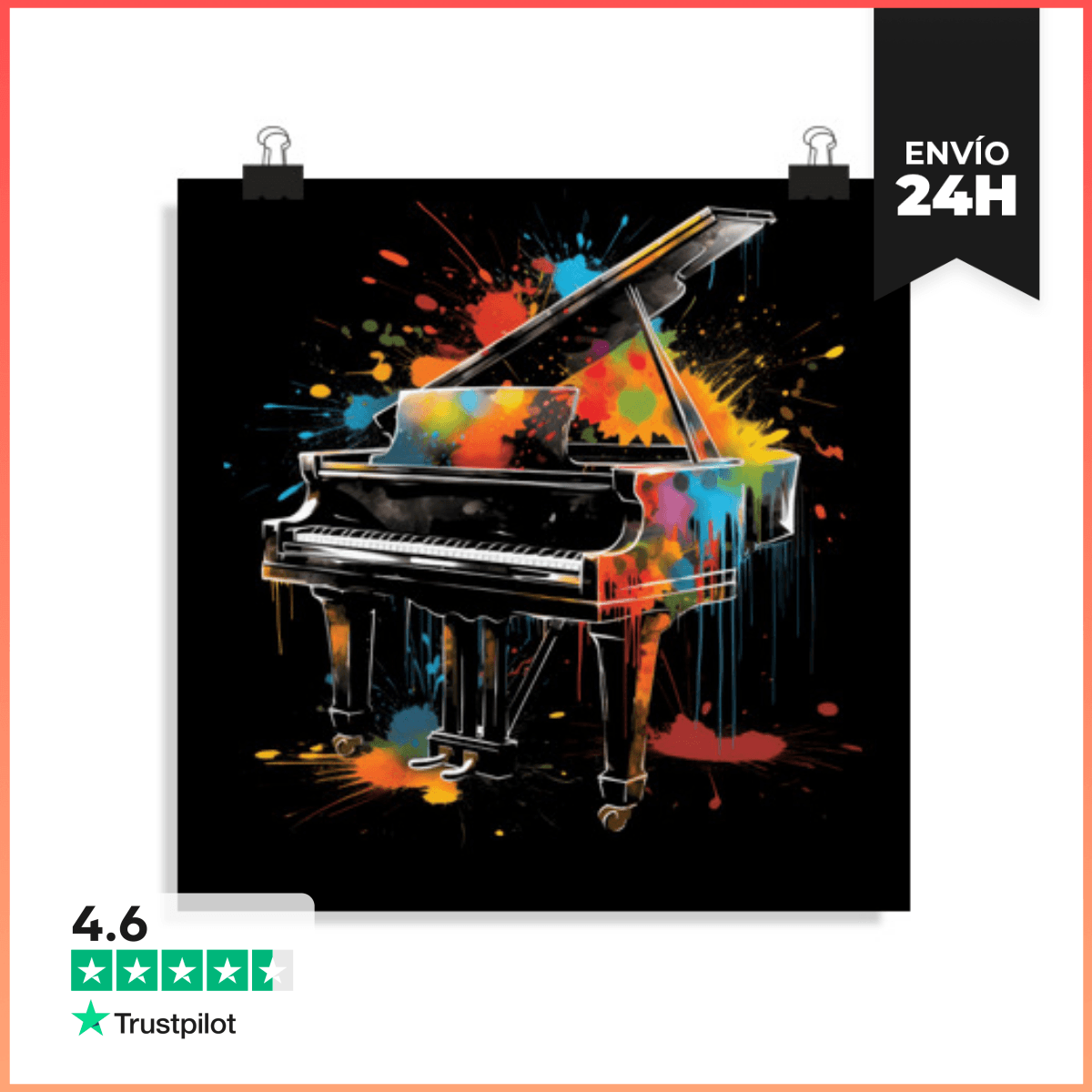 Póster Cuadrado 1:1 - (40 X 40 Cm) pianista solista del concierto