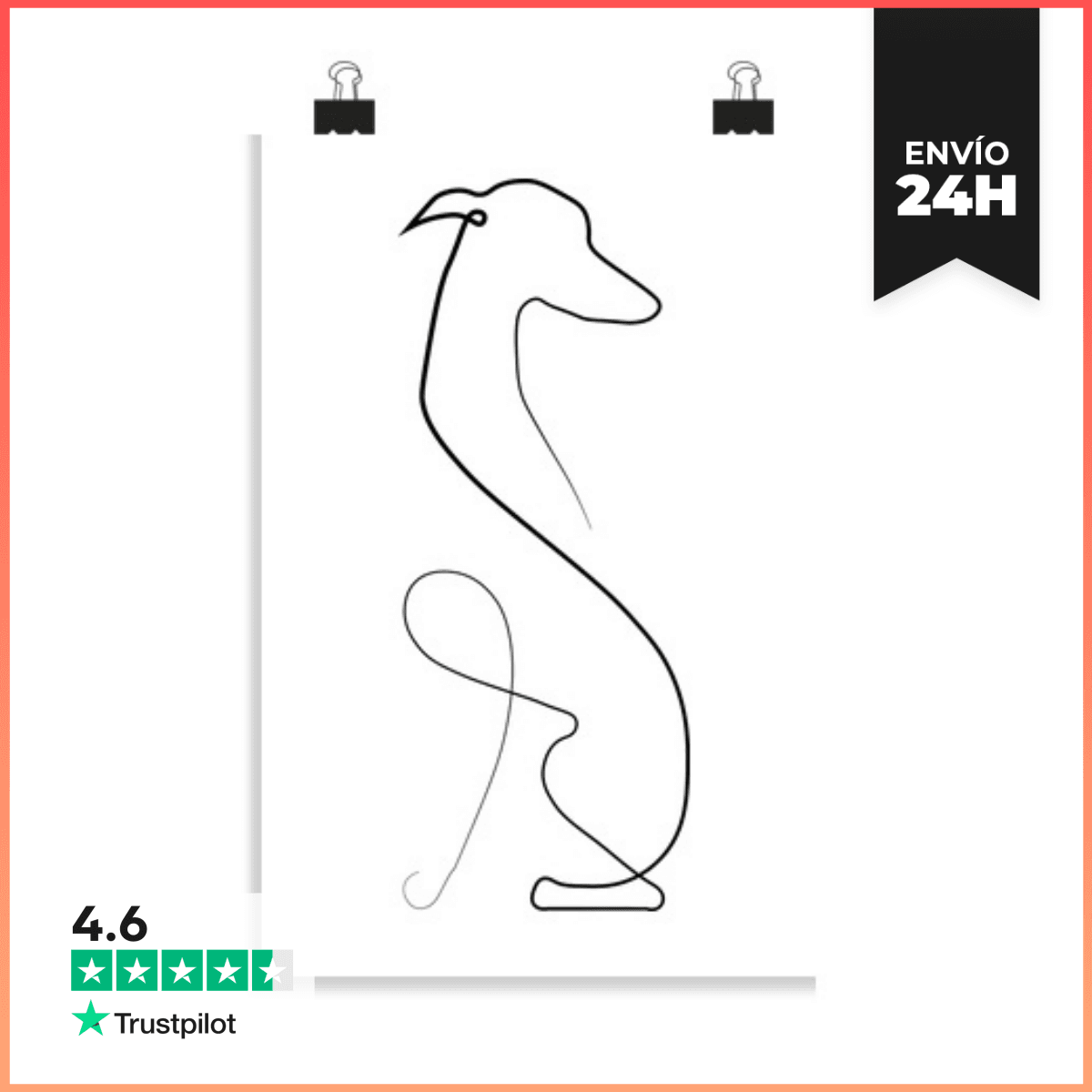 Póster Vertical 2:3 - (20 X 30 Cm) Galgo laTostadora