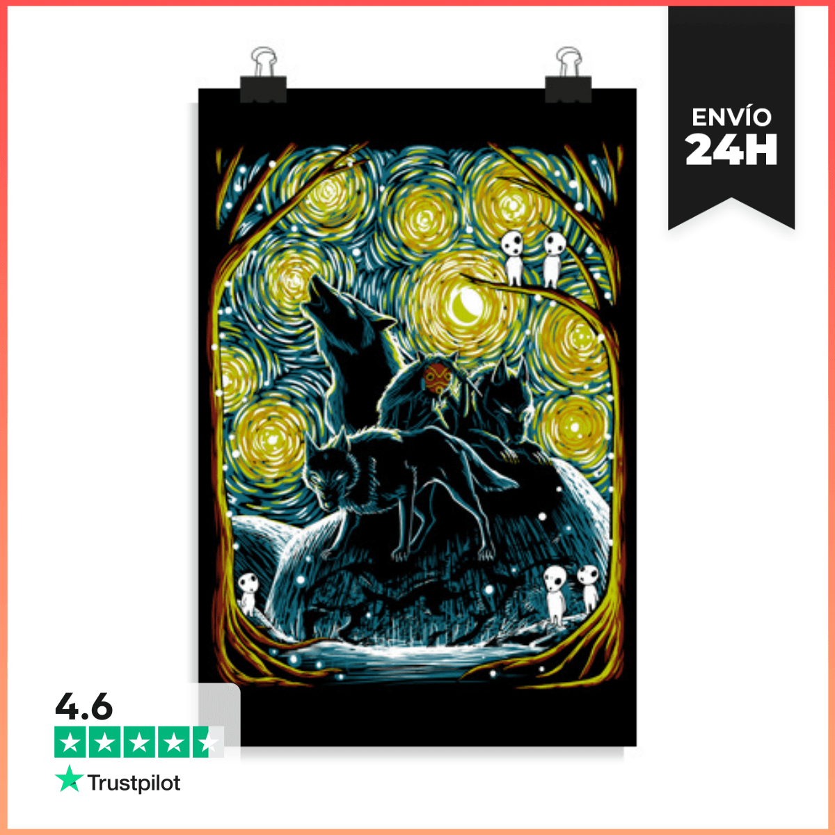 Póster Vertical 2:3 - (20 X 30 Cm) Starry Forest laTostadora