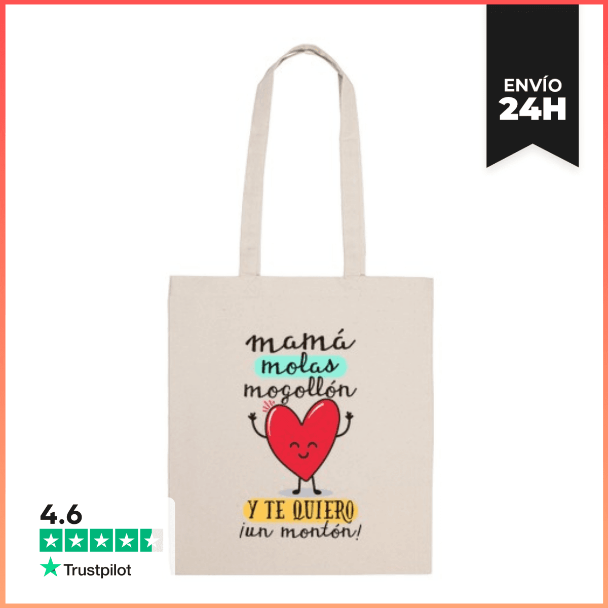 Bolsa De Tela Mamá molas mogollón y te quiero ¡un montón!