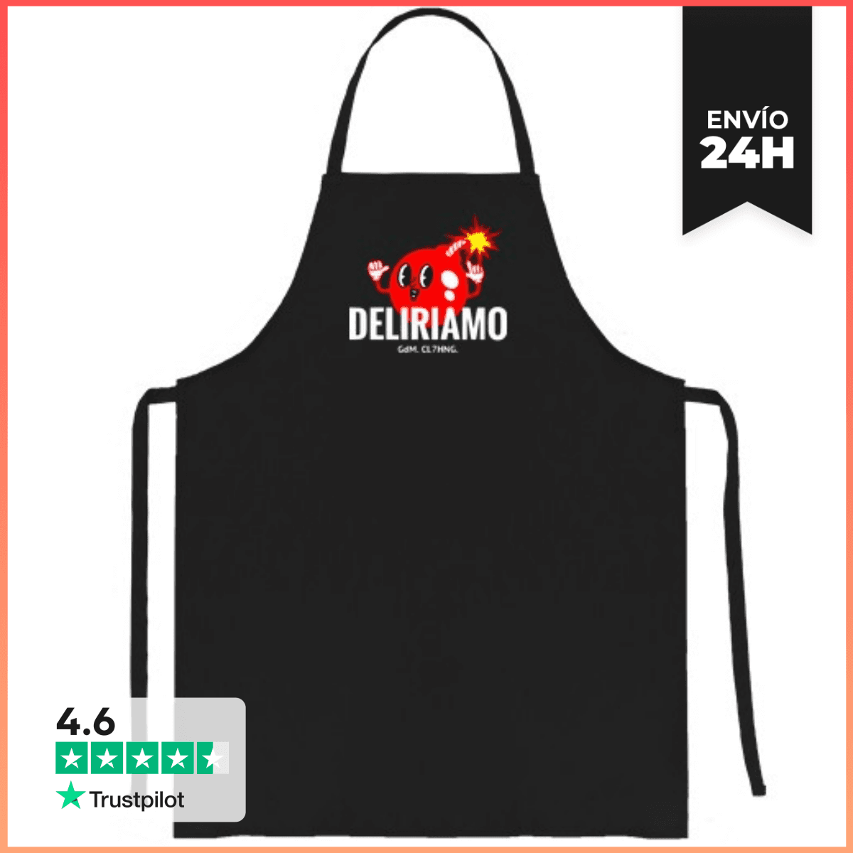 Delantal deliramos bomba vintage dibujos animado laTostadora