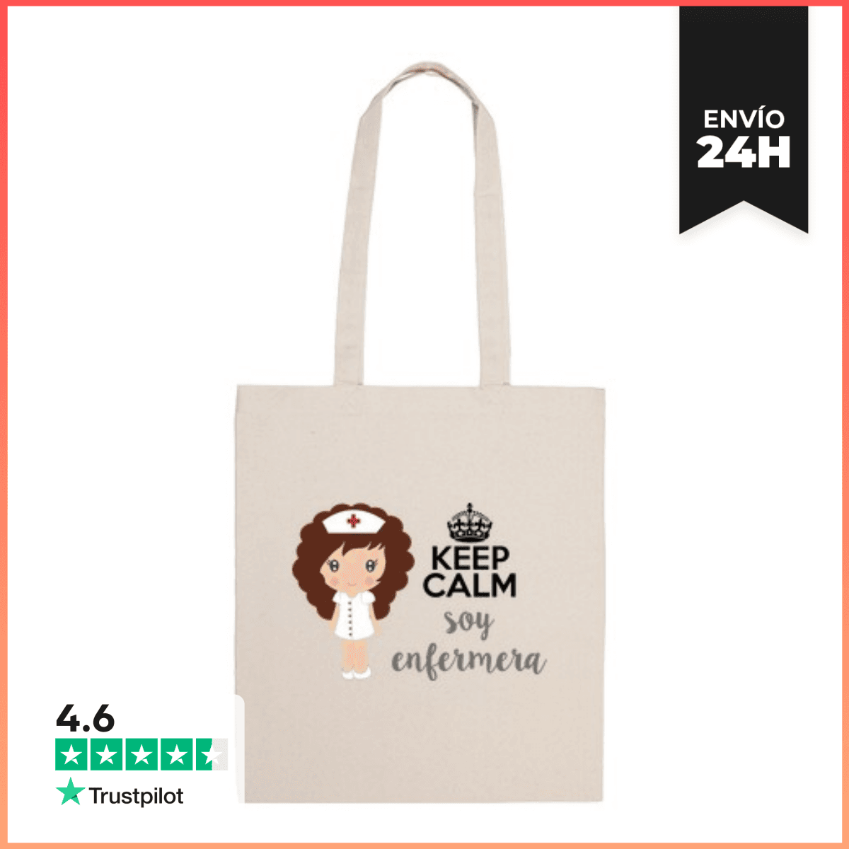 Bolsa De Tela Soy enfermera - Bolsa tela 100 algodón laTostadora