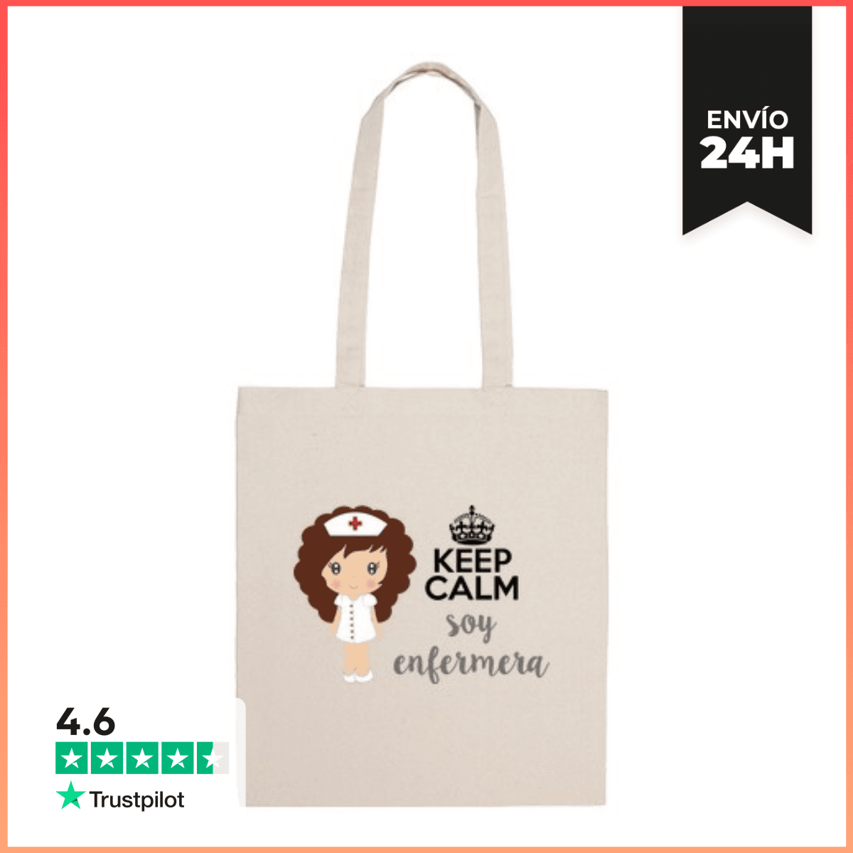 Bolsa De Tela Soy enfermera - Bolsa tela 100 algodón laTostadora