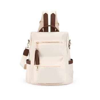 Mochila nylon beige