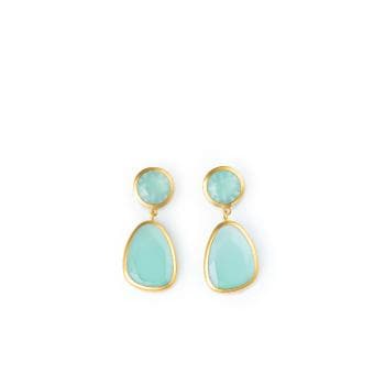 Pendientes piedra oro