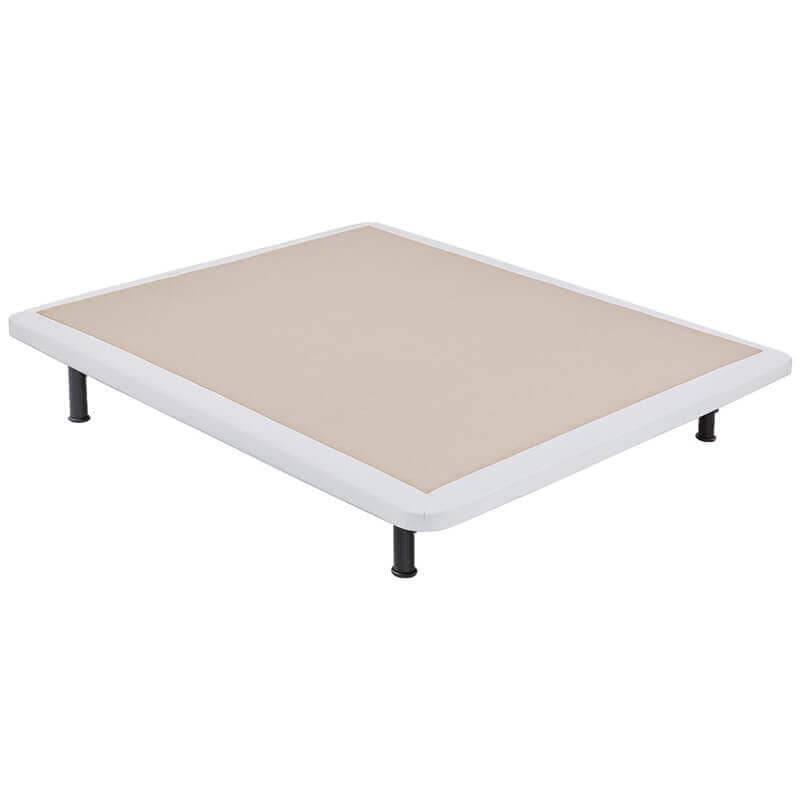 Base tapizada Poli-piel reforzada 5 barras transversales Blanco 160x190 cm (2 de 80x190)