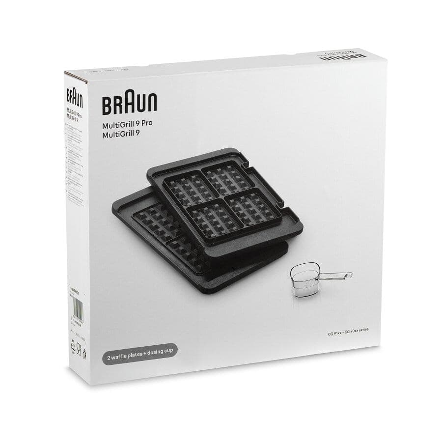Braun Set de 2 placas para gofres y vaso dosificador para MultiGrill 9 y 9 Pro BRSK007