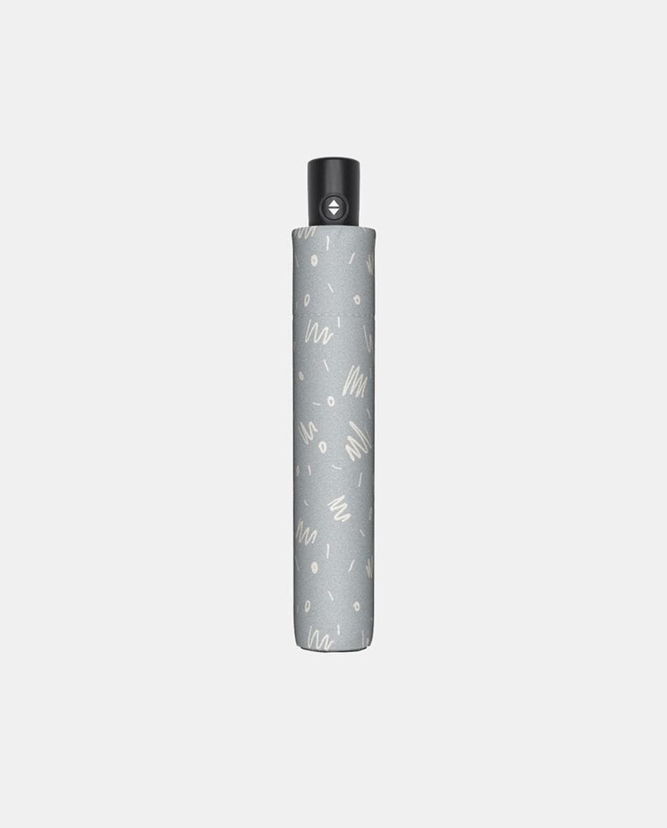 Doppler - Paraguas ligero automático gris con estampados.
