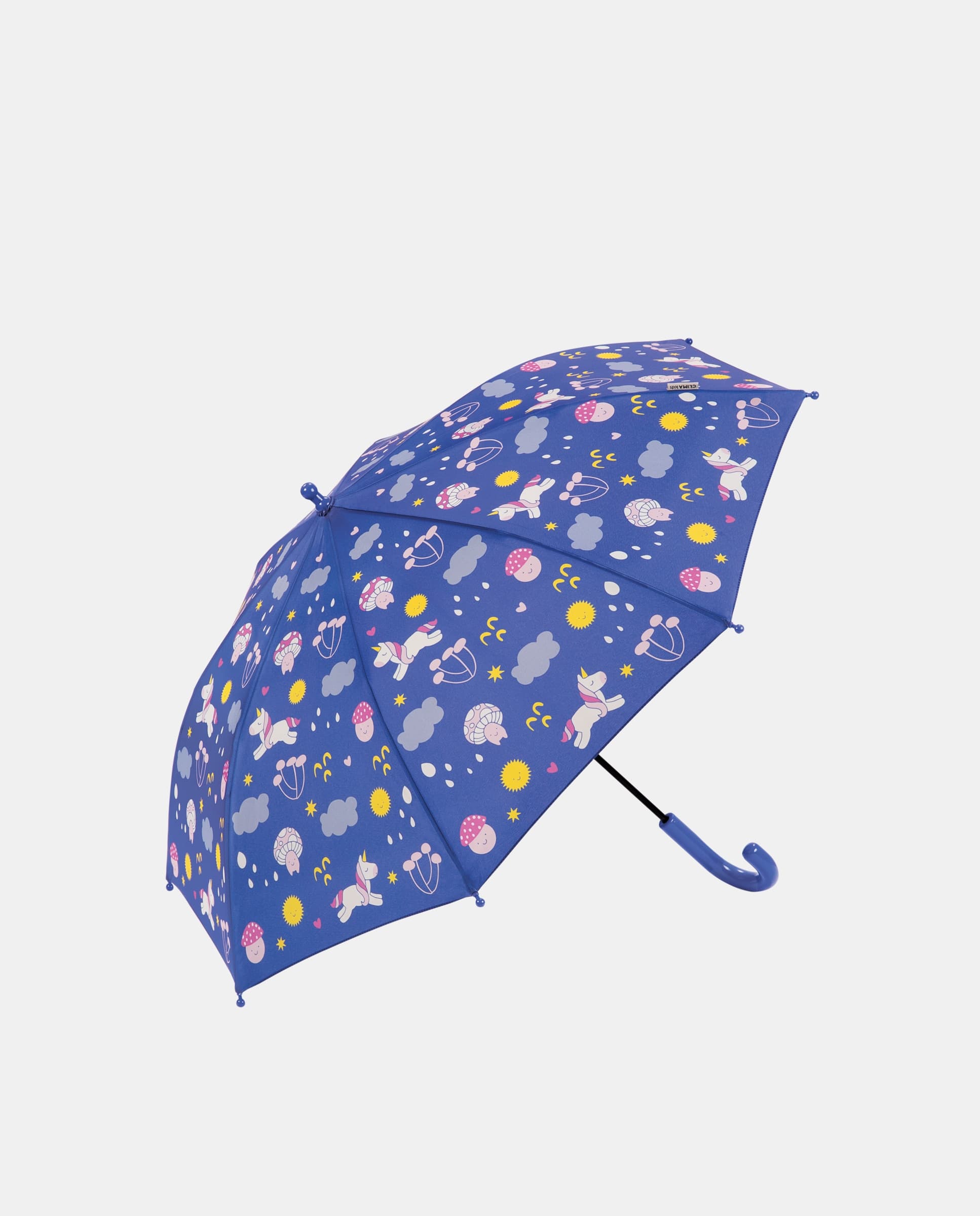 Clima Kids - Paraguas infantil largo manual en azul estampado.
