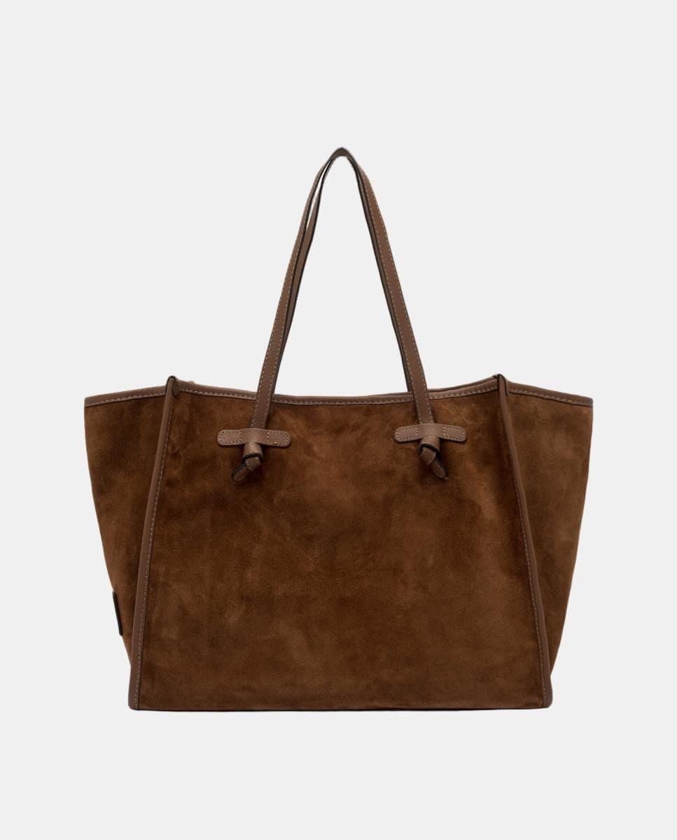 Gianni Chiarini - Bolso de hombro Marcella tamaño grande en piel de ante , incluye pochette.