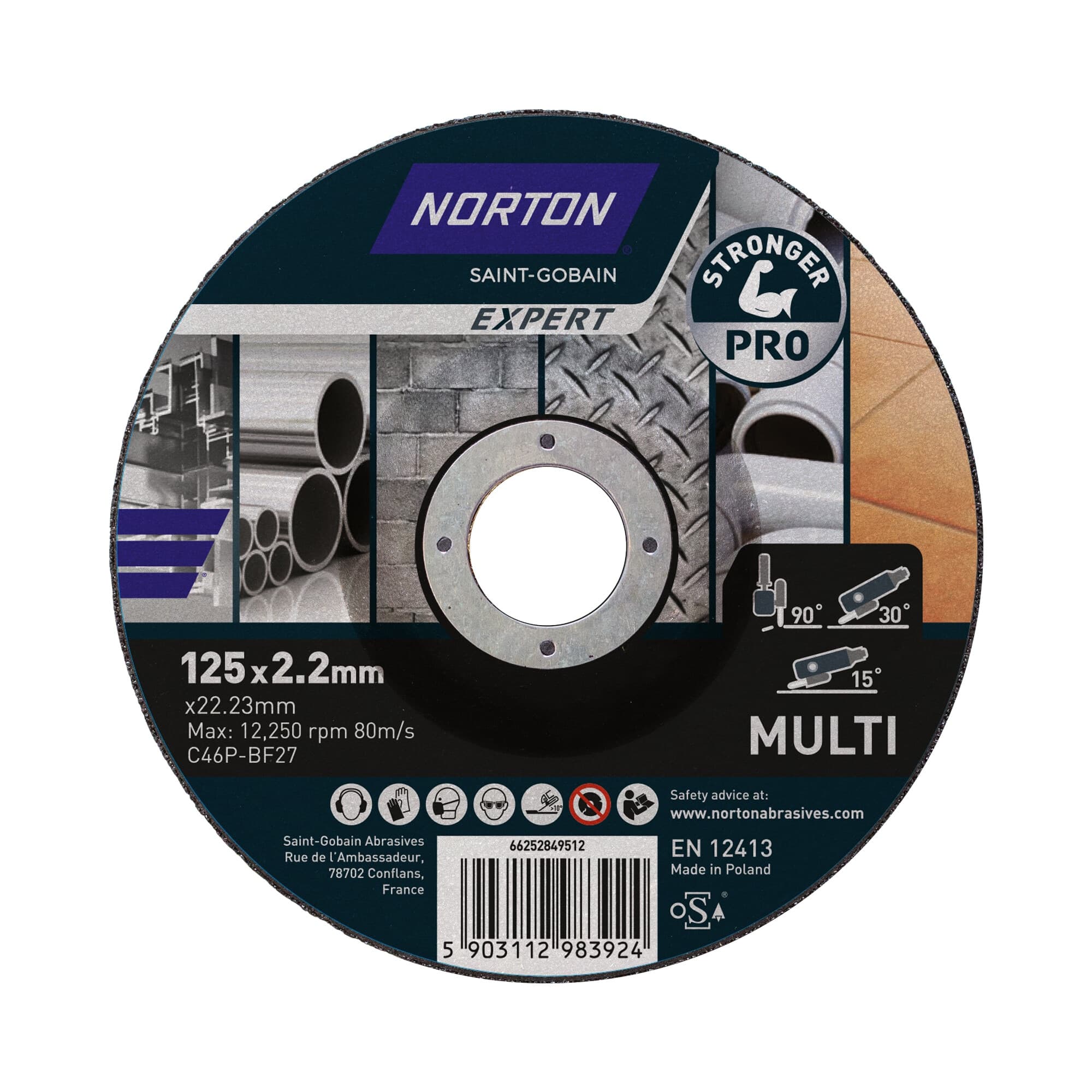 NORTON EXPERT PRO - Discos Pro de Corte y desbaste Extra Seguros para Multimateriales.
