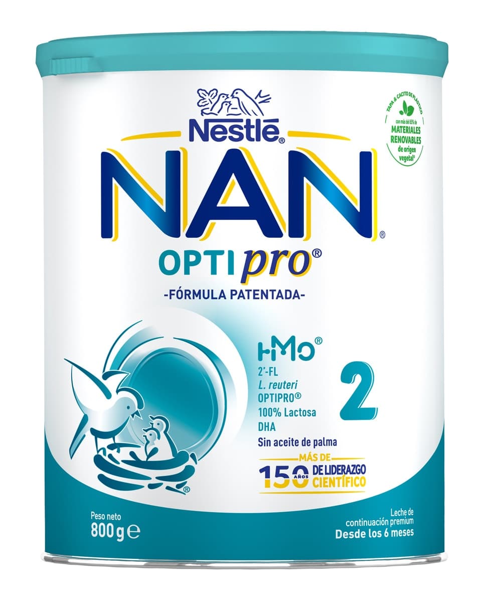 NESTLE - Leche de Continuación Nan Optipro 2 en polvo 6 a 12 meses 800 g Nestlé.