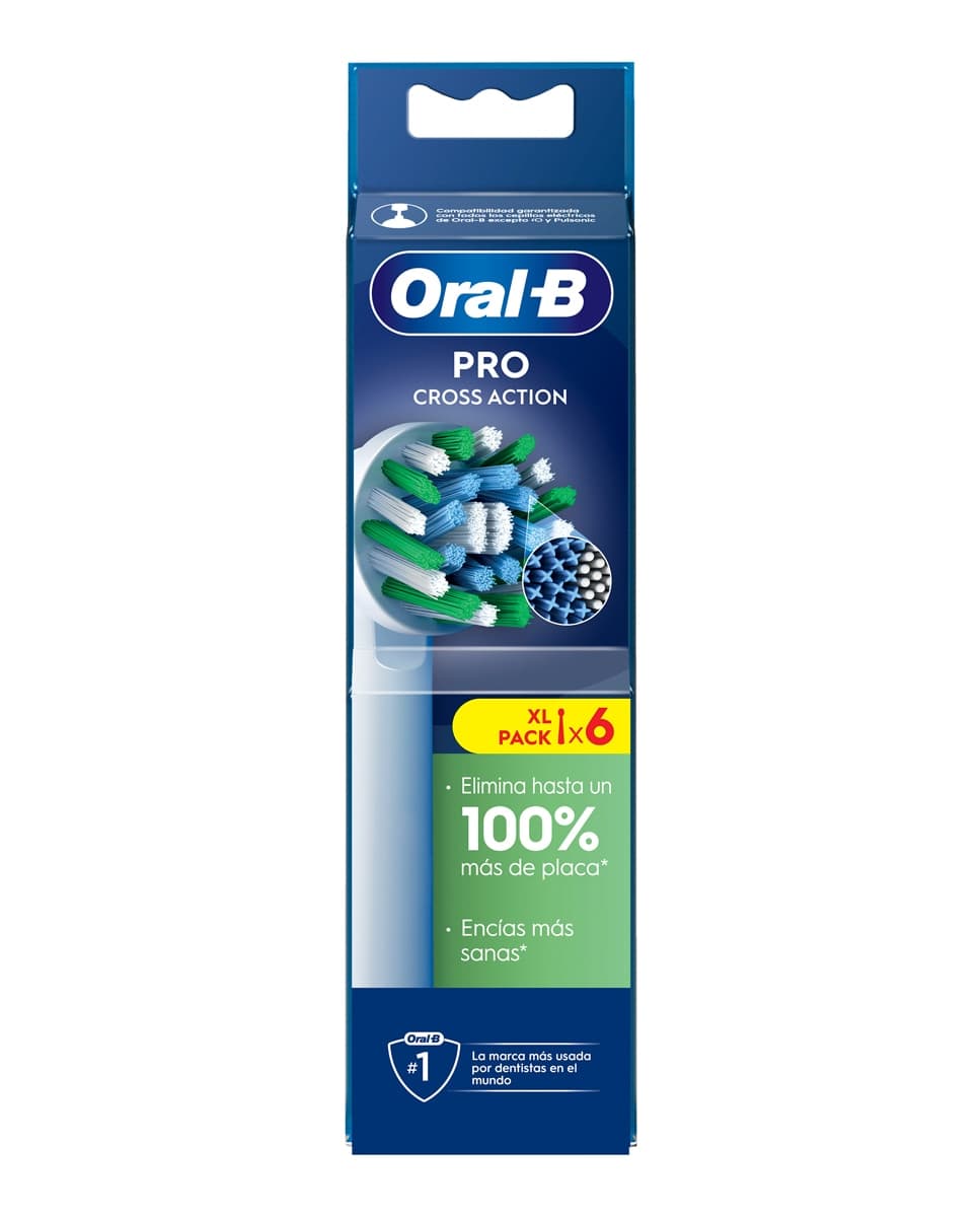 ORAL-B - Pack de 6 Cabezales de Recambio Pro Cross Action Oral-B Pro.