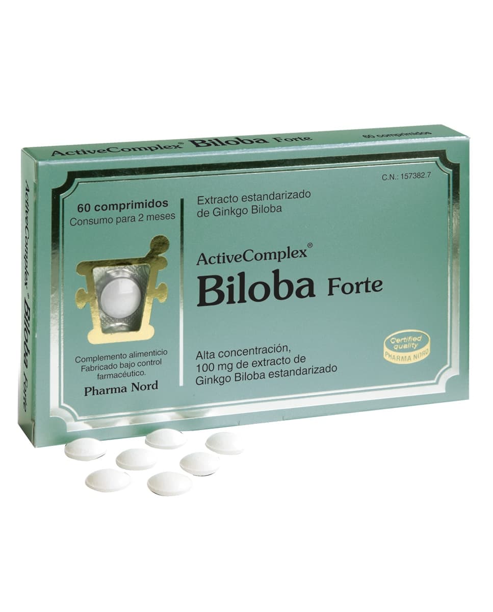 Pharma Nord - Comprimidos para la memoria ActiveComplex Biloba Forte Pharma Nord.