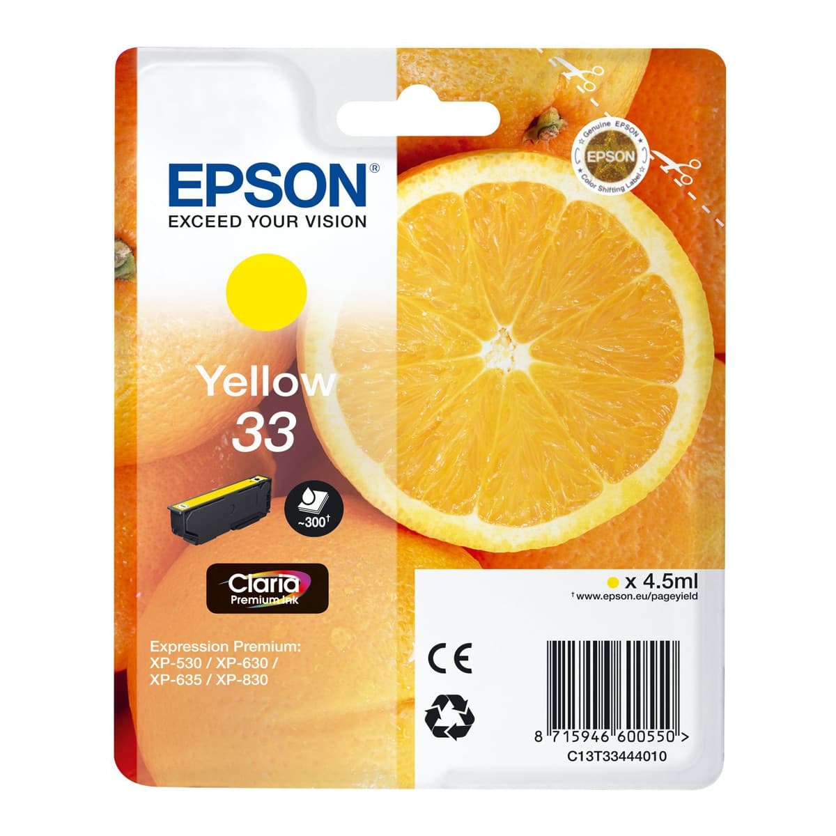 Epson - Cartucho original Epson Claria 33 Amarillo.