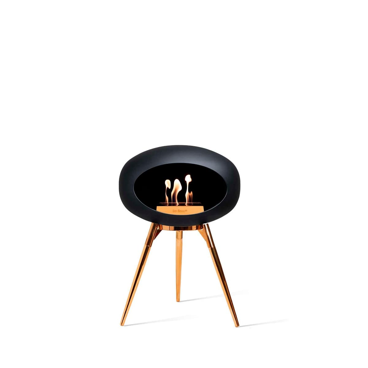 LE FEU - Biochimenea Bioetanol Ground Low Cúpula Negra - Bol Dorado - Patas doradas.