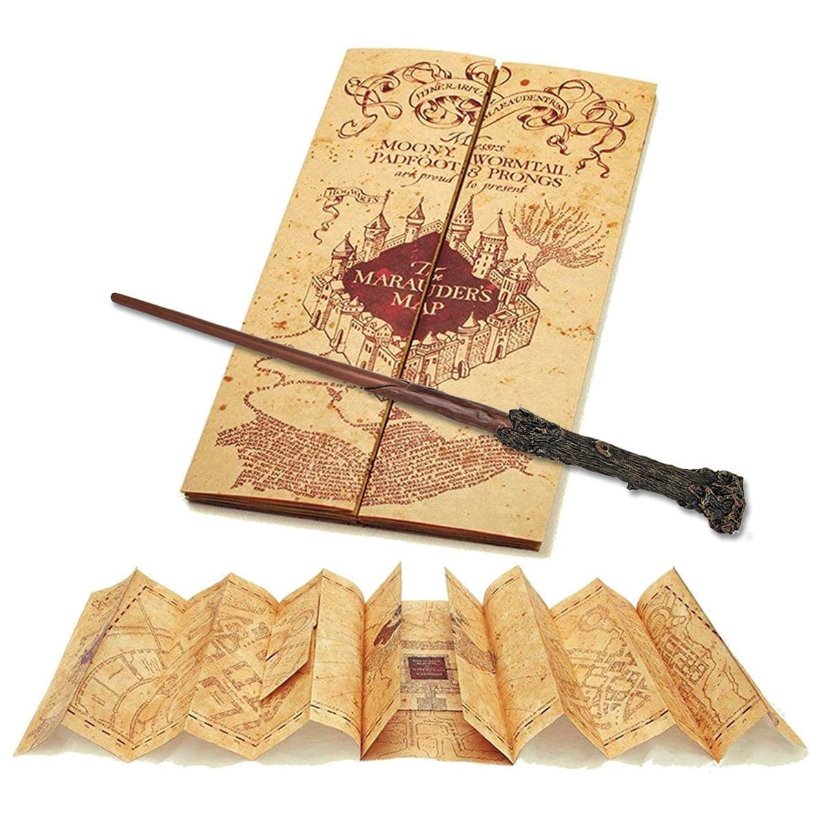 Noble Collection - Varita y Mapa Harry Potter Merodeador.
