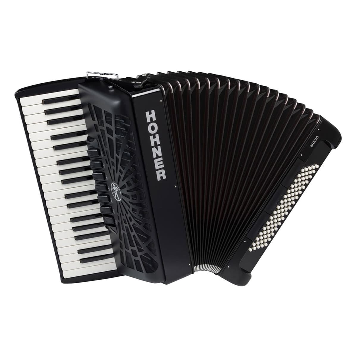 Hohner - Acordeón de Piano Cromático Hohner Bravo III 80 Negro 2019 (Silentkey).