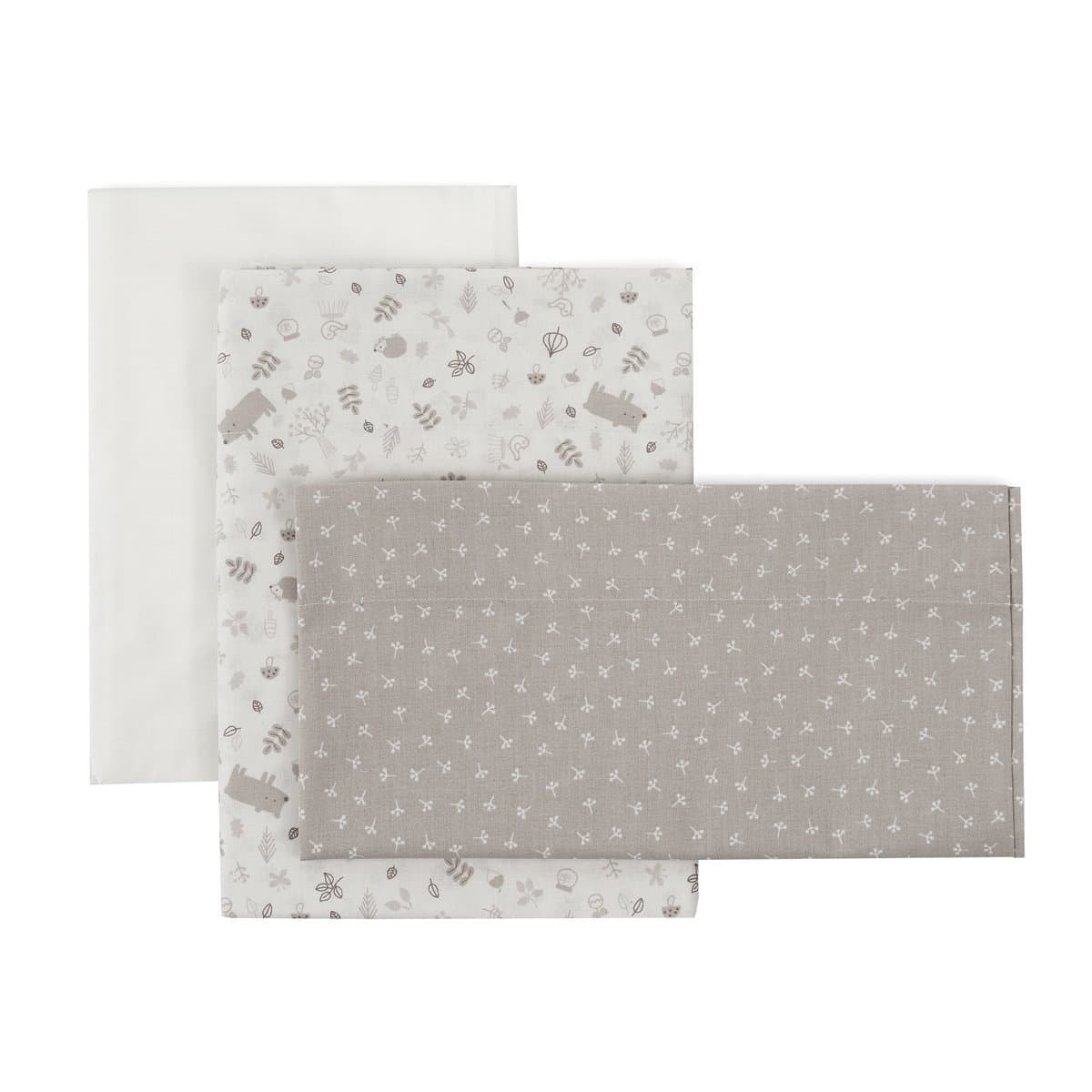 Cambrass - Juego de 3 piezas sábana + bajera + funda de almohada para minicuna (50x82 cm) Cambrass Microprint.
